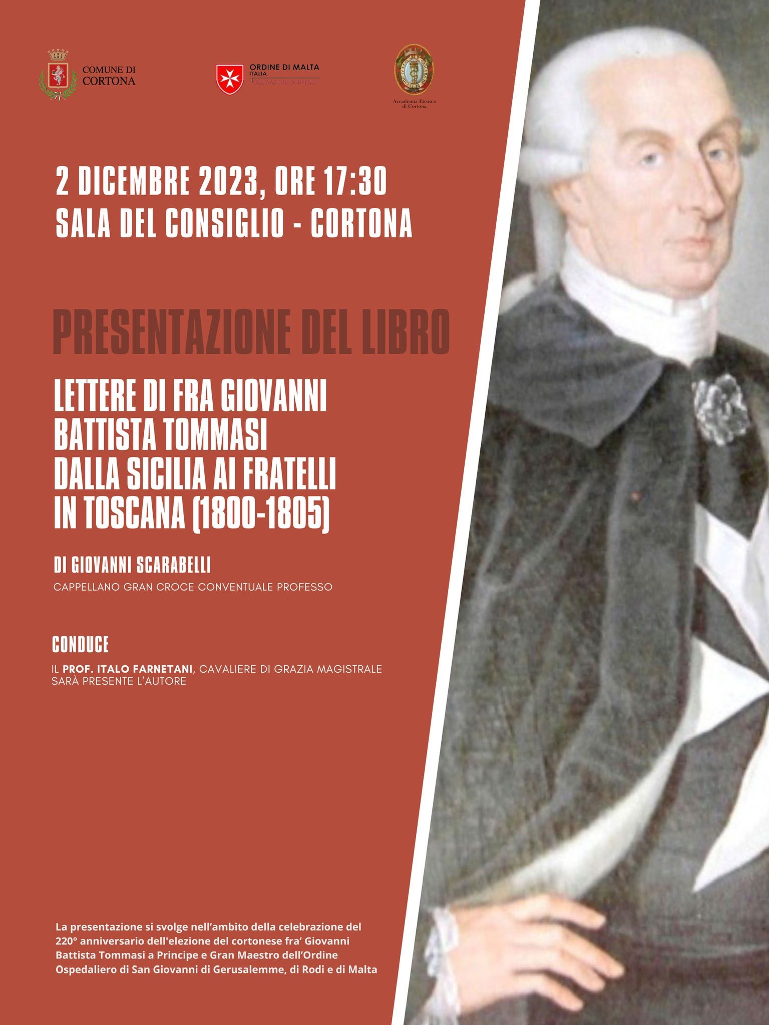 Presentazione libro «Lettere di Fra' Giovanni Battista Tommasi - Dalla Sicilia ai fratelli in Toscana (1800-1805)